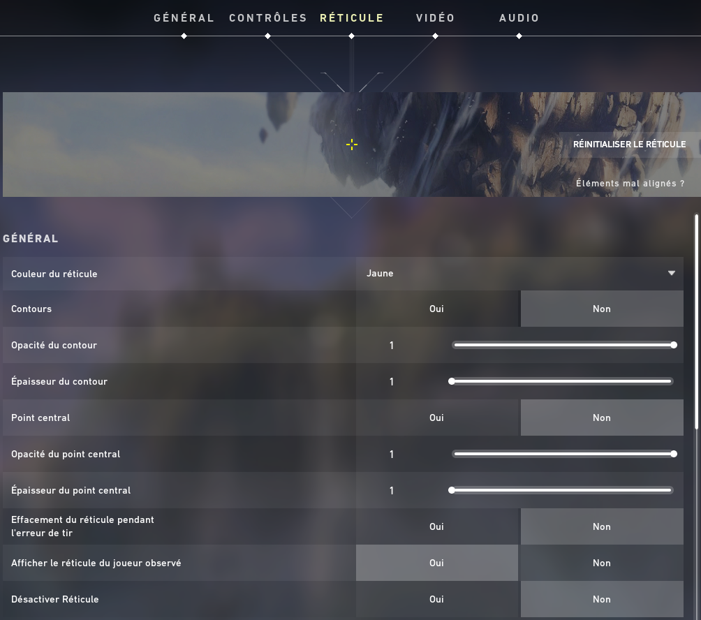 Valorant Réticule Settings