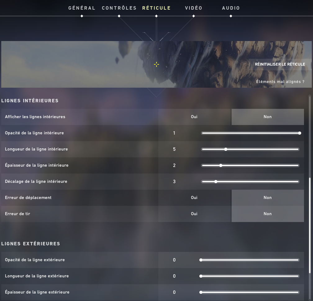 Valorant Réticule Settings