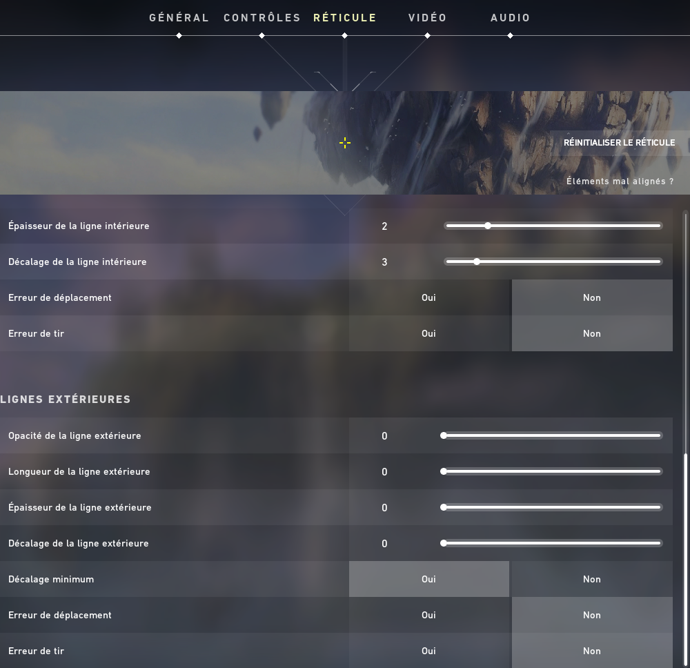 Valorant Réticule Settings